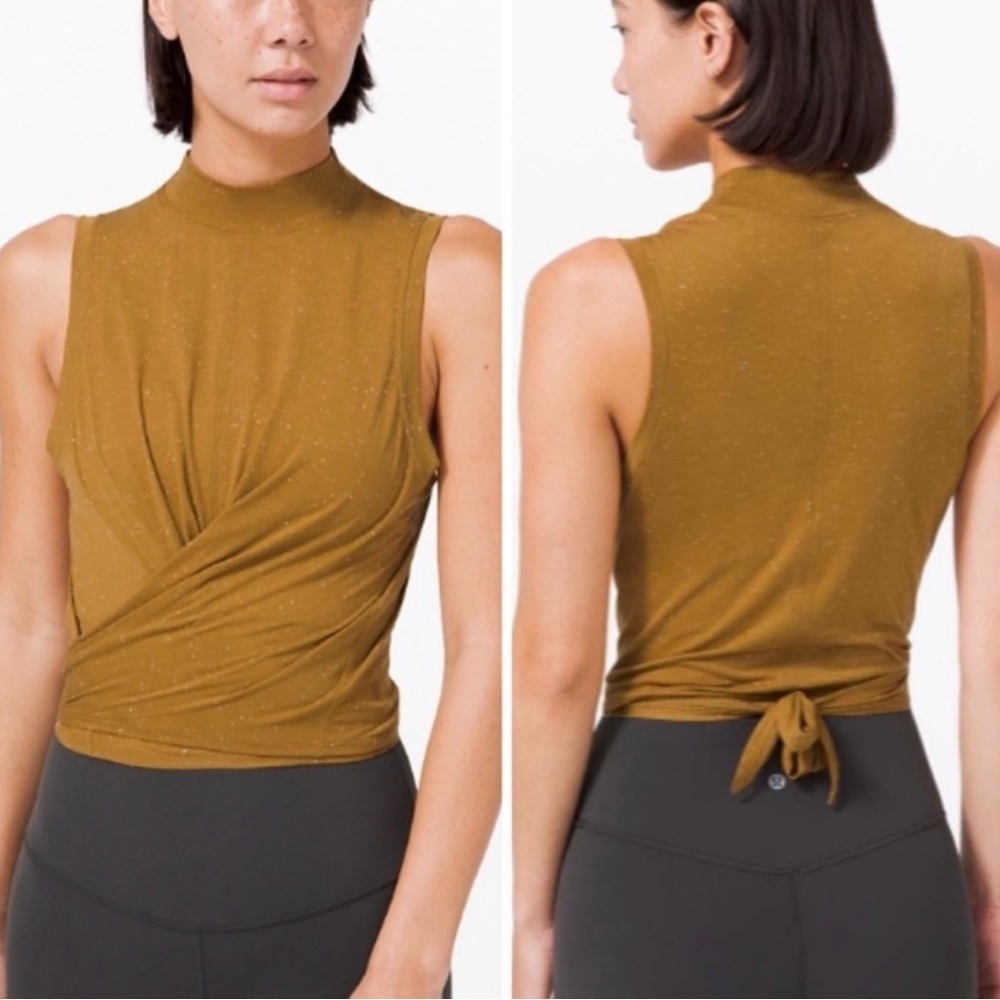 Lululemon Time To Restore Mock Neck Tank Top Spiced Bronze Gold Size 4
